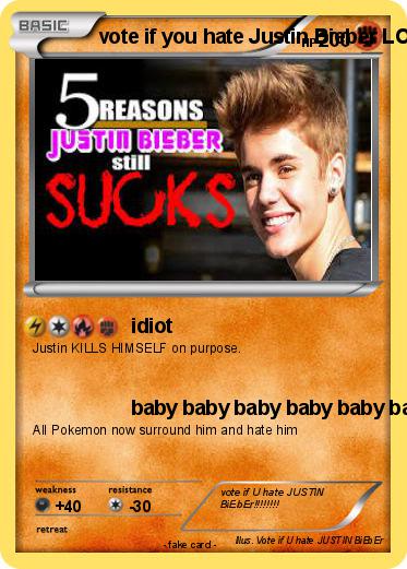 Pokemon vote if you hate Justin Bieber LOLOLOLOL Pokemon vote if you hate Justin Bieber LOLOLOLOL