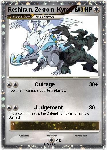 Pokemon Reshiram, Zekrom, Kyrem