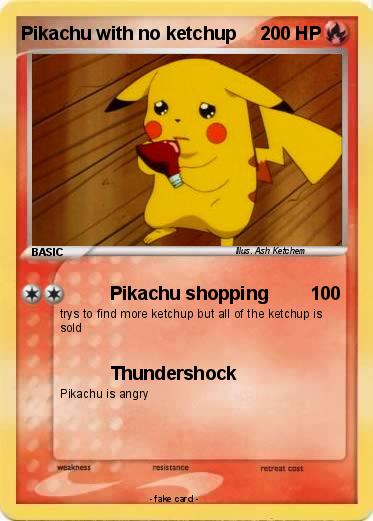 Pokemon Pikachu with no ketchup