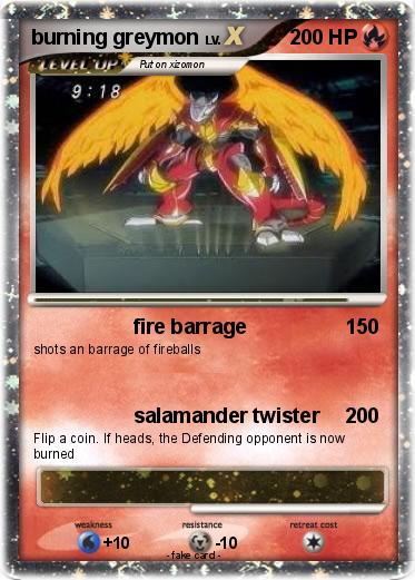 Pokemon burning greymon