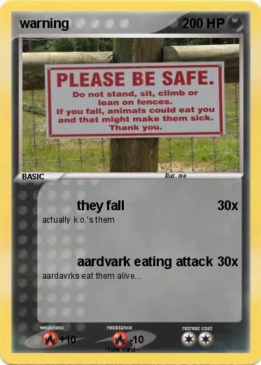 Pokemon warning