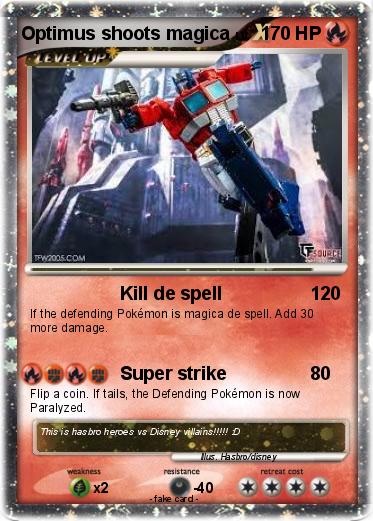 Pokemon Optimus shoots magica