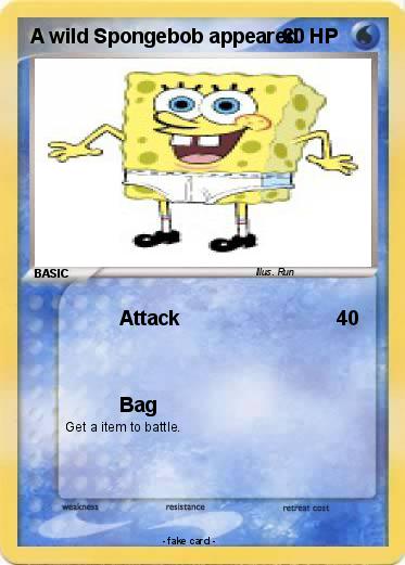 Pokemon A wild Spongebob appeared