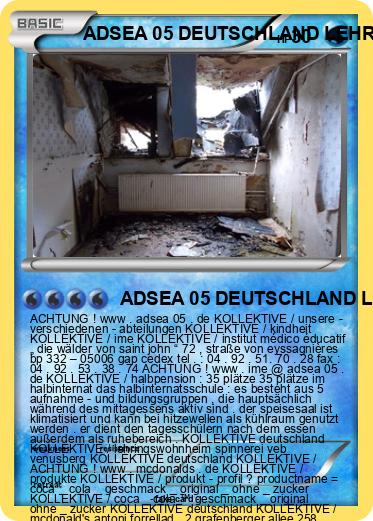 Pokemon ADSEA 05 DEUTSCHLAND LEHRINGSWOHNHEIM VEB SPINNEREI VENUSBERG DEUTSCHLAND IME DEUTSCHLAND