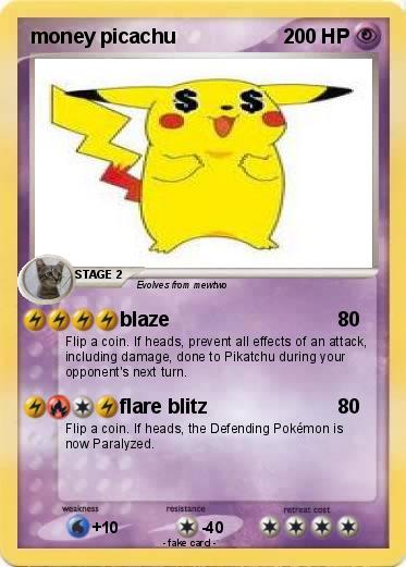Pokemon money picachu