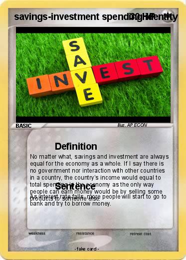Pokemon savings-investment spending identity