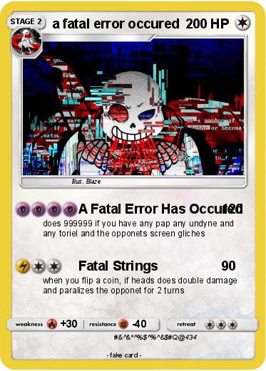 Pokemon a fatal error occured