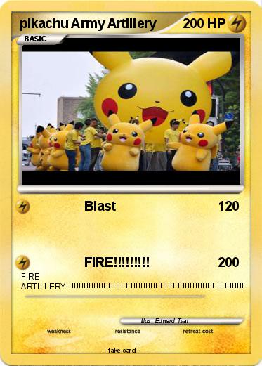 Pokemon pikachu Army Artillery
