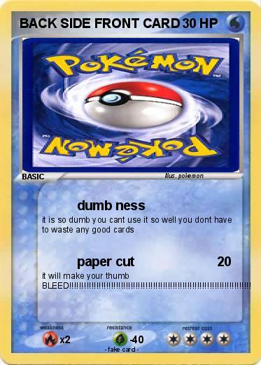 Pokemon BACK SIDE FRONT CARD