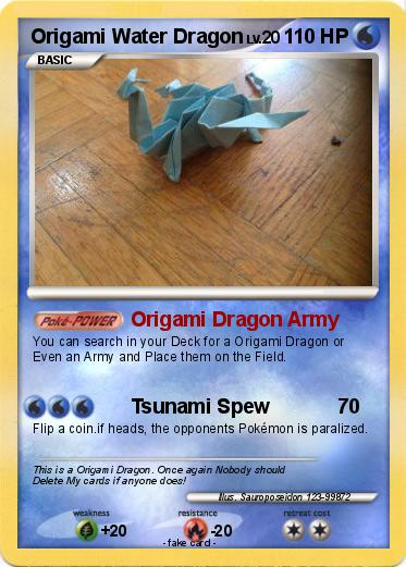 Pokemon Origami Water Dragon