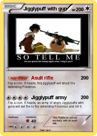 Pokemon Jigglypuff with gun