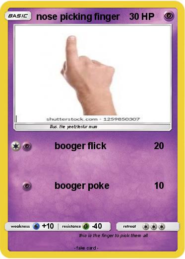 Pokemon nose picking finger