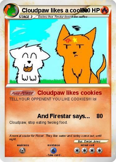 Pokemon Cloudpaw likes a cookie