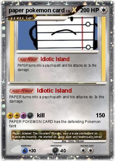 Pokemon paper pokemon card
