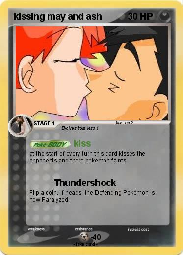 Pokemon kissing may and ash