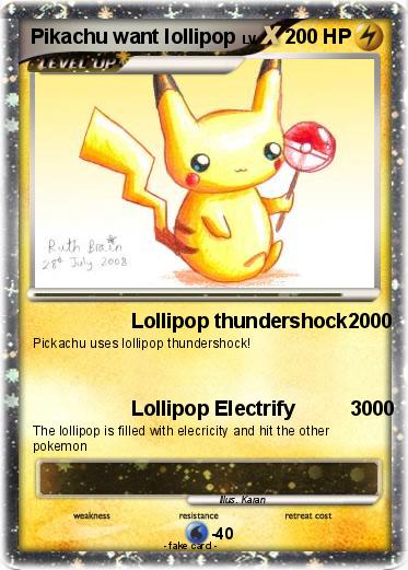 Pokemon Pikachu want lollipop