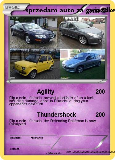 Pokemon sprzedam auto za gwiazdke w galeri