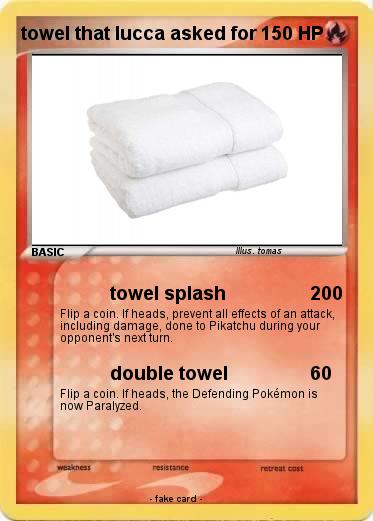 Pokemon towel that lucca asked for Pokemon towel that lucca asked for