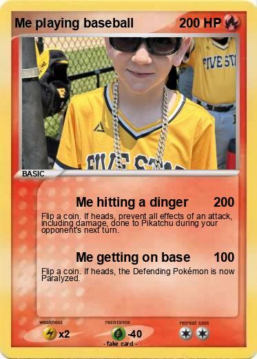 Pokemon Me playing baseball