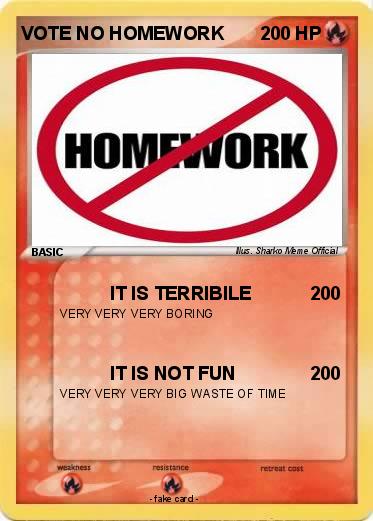 Pokemon VOTE NO HOMEWORK