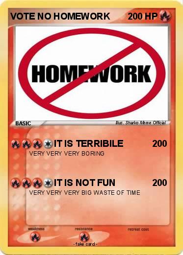 Pokemon VOTE NO HOMEWORK