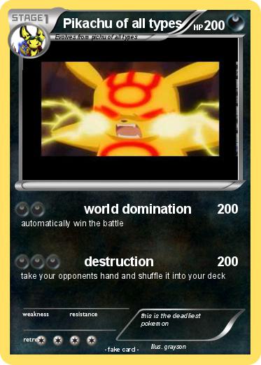 Pokemon Pikachu of all types