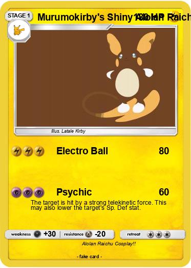Pokemon Murumokirby's Shiny Alolan Raichu