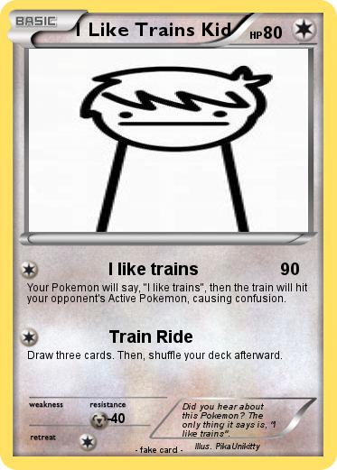 Pokemon I Like Trains Kid