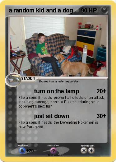 Pokemon a random kid and a dog