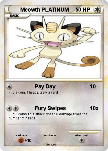 Pokemon Meowth PLATINUM
