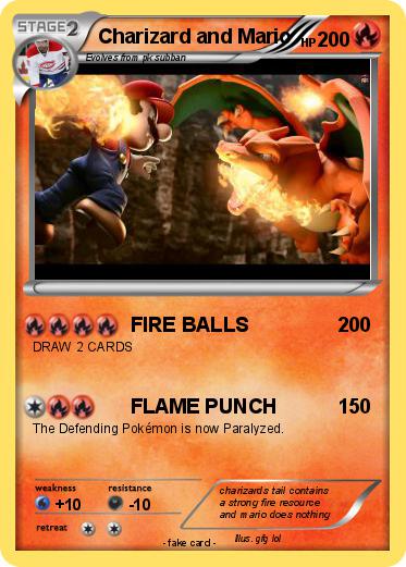 Pokemon Charizard and Mario