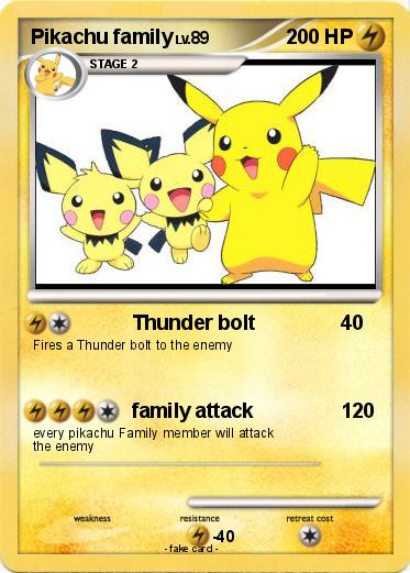 Pokemon Pikachu family