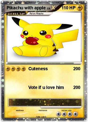 Pokemon Pikachu with apple