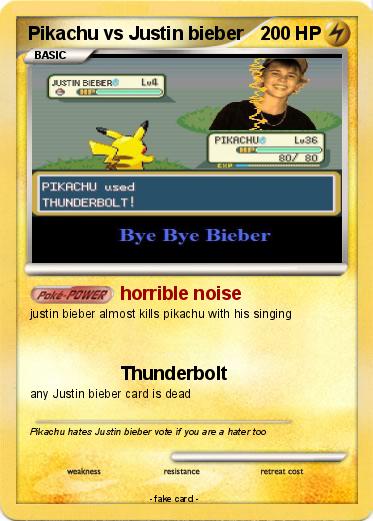 Pokemon Pikachu vs Justin bieber