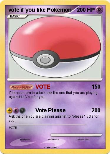 Pokemon vote if you like Pokemon