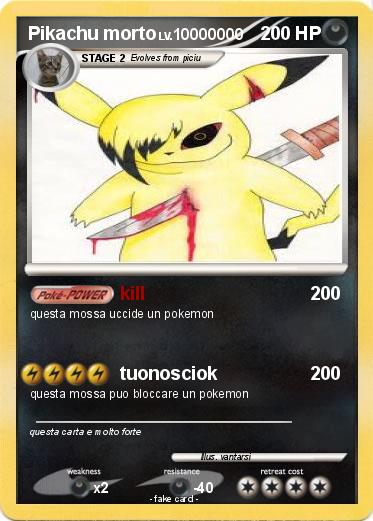 Pokemon Pikachu morto