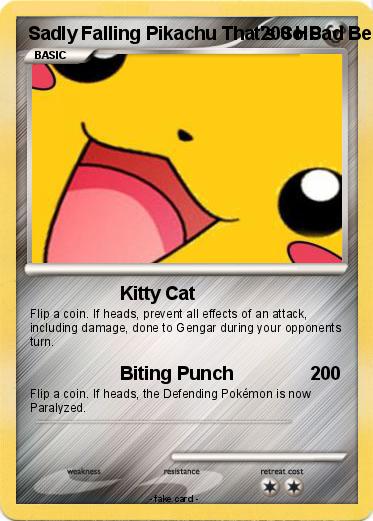 Pokemon Sadly Falling Pikachu That's So Sad Because He Has So Much Energy In His Hand