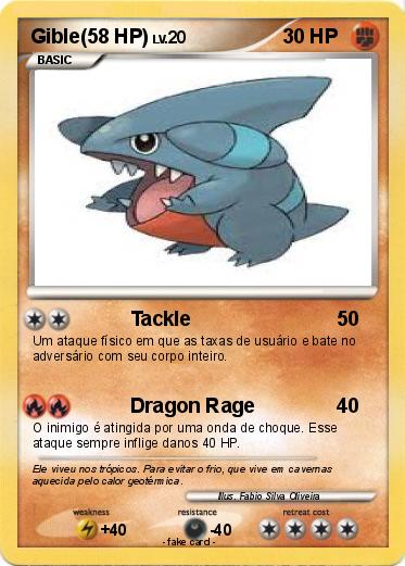 Pokemon Gible(58 HP)