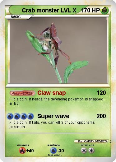 Pokemon Crab monster LVL X