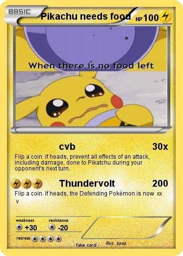 Pokemon Pikachu needs food