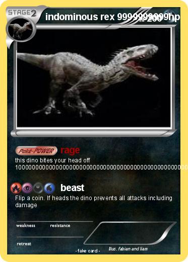 Pokemon indominous rex 9999999999hp