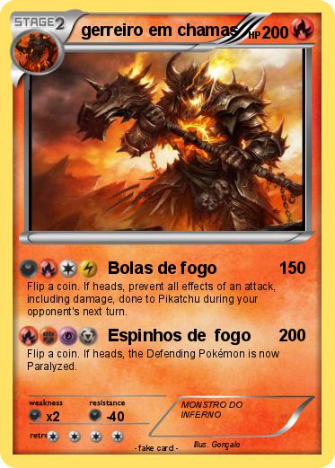 Pokemon gerreiro em chamas