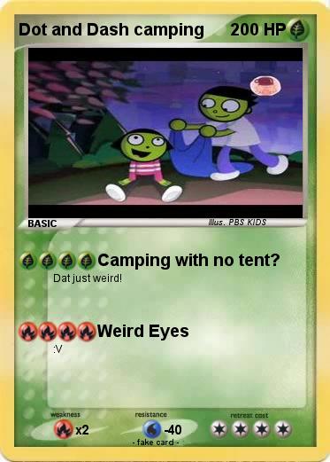 Pokemon Dot and Dash camping