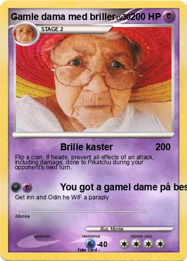 Pokemon Gamle dama med briller