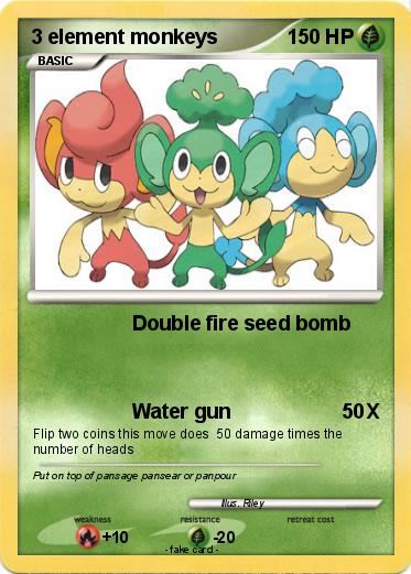 Pokemon 3 element monkeys