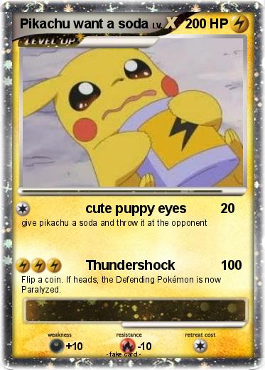 Pokemon Pikachu want a soda