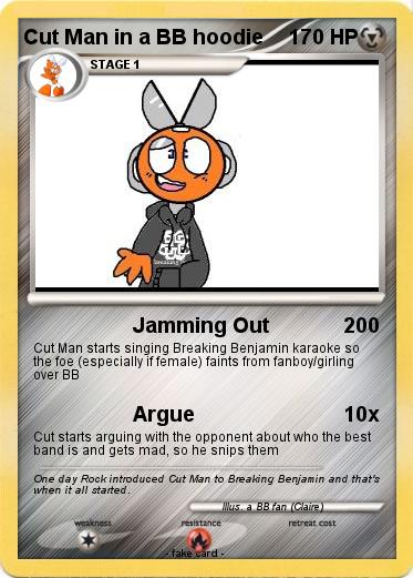 Pokemon Cut Man in a BB hoodie