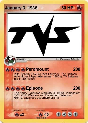 Pokemon January 3, 1986