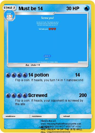 Pokemon Must be 14