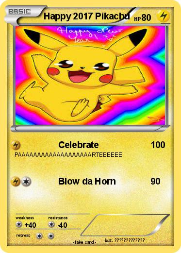 Pokemon Happy 2017 Pikachu